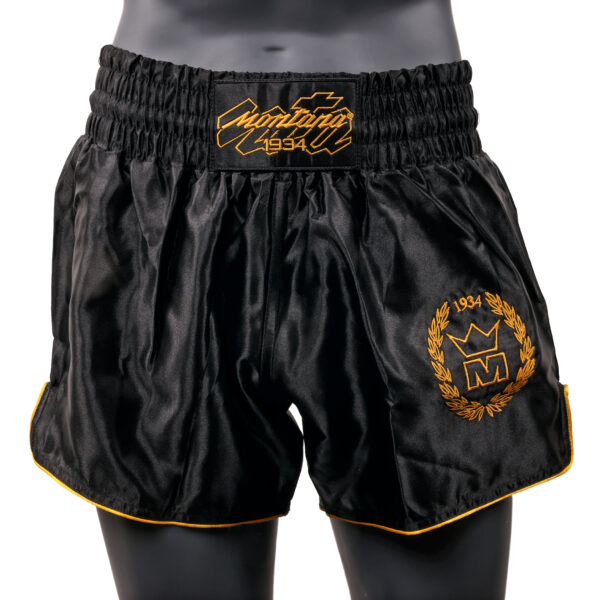 Short de boxe noir MULTIBOX NewCode en satin polyester