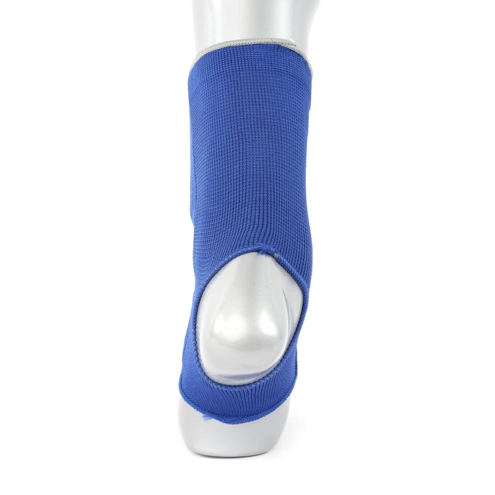 Chevillère bleue ANKLEGUARD à mousse de protection, maintien articulé renforcé pour les disciplines pieds-poings.