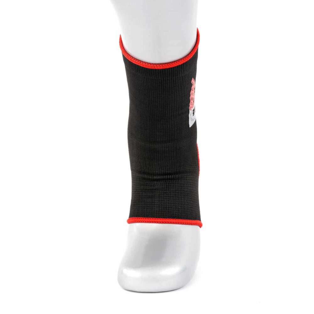 Chevillère traditionnelle MONTANA M75 noire, en coton élastique avec talon ouvert, pour maintien articulaire léger et confort quotidien.