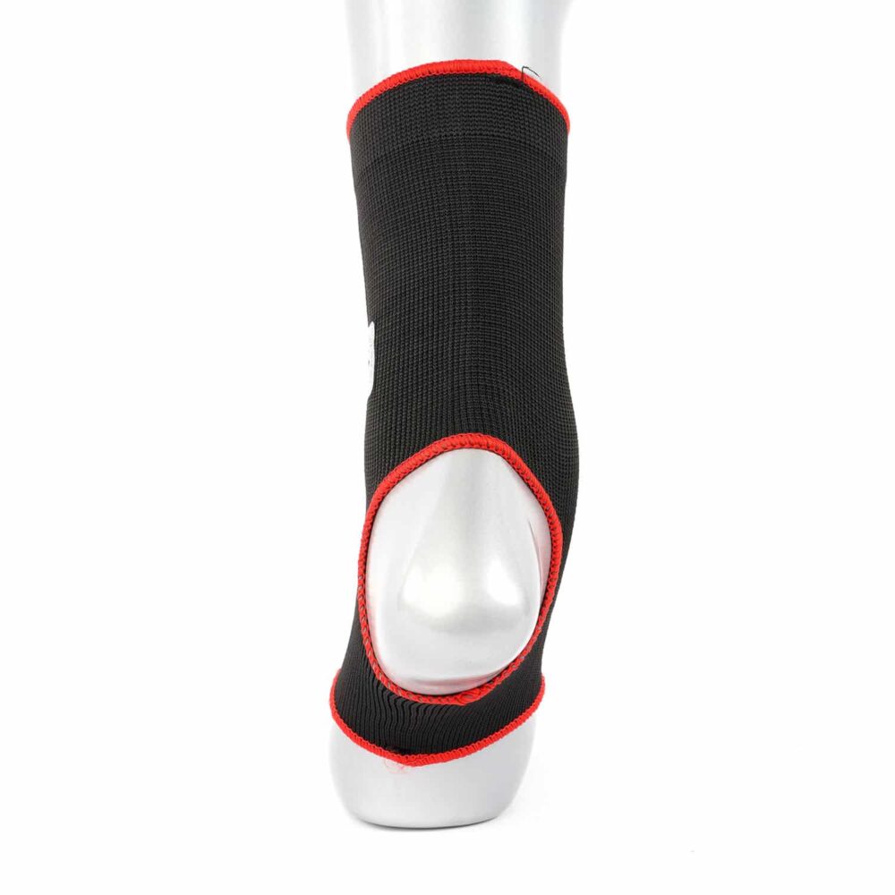 Chevillère traditionnelle MONTANA M75 noire, en coton élastique avec talon ouvert, pour maintien articulaire léger et confort quotidien.