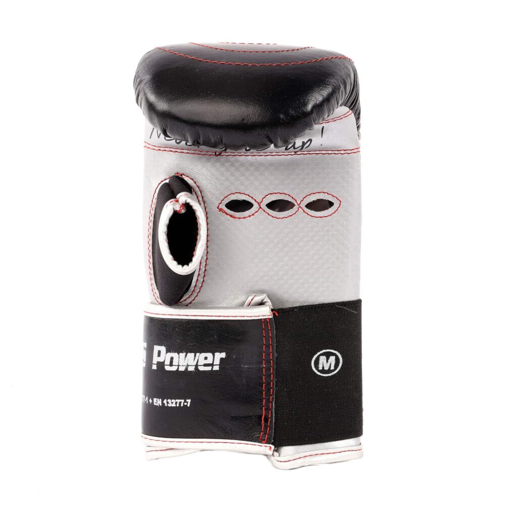 Gants de sac MS POWER Identity noirs en cuir de chèvre, avec mousse absorbante haute densité, confort optimal et fermeture rapide.