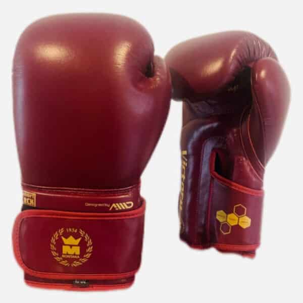 Paire de gants VICTORY Legend en cuir bordeaux, idéale pour l'entraînement régulier et la compétition en multiboxes.
