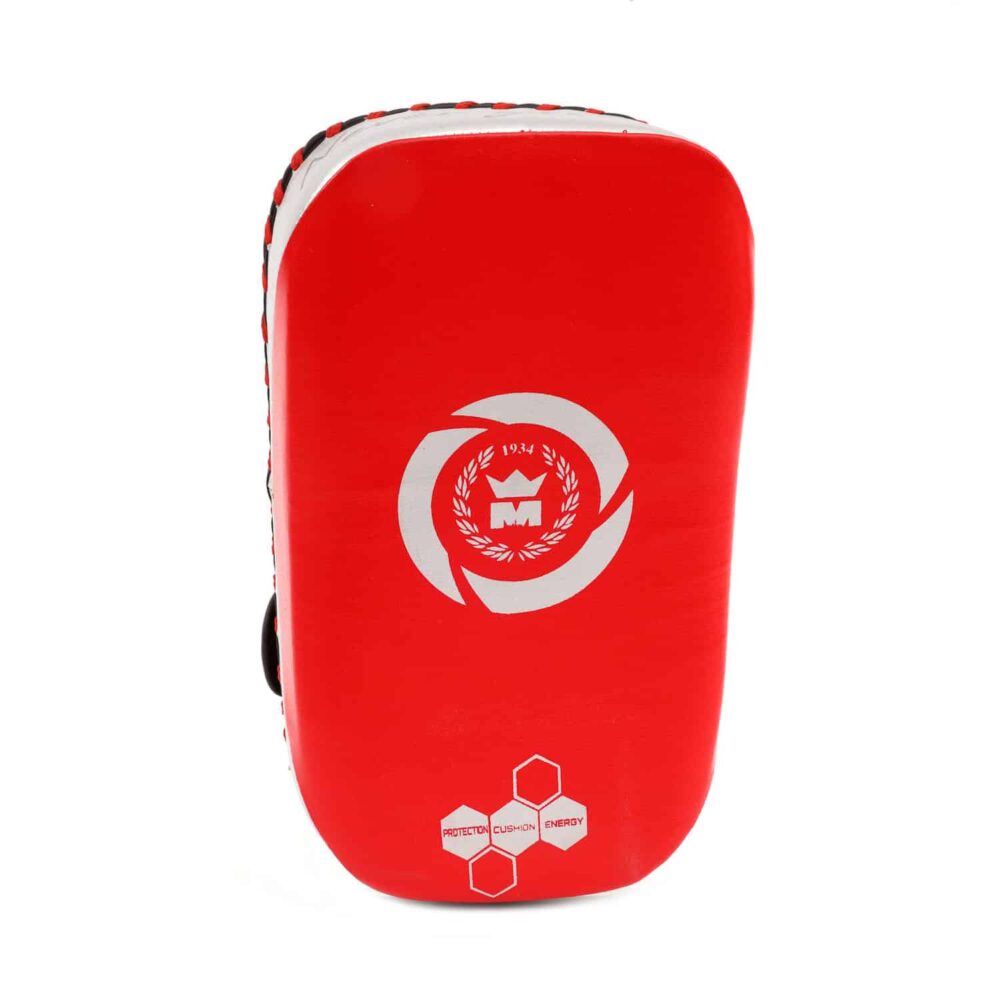 Pao mid-size rouge Montana ARMFORCE en cuir, conçu pour le confort du coach avec absorbeur avant-bras, prise ergonomique et insert confort amortissant.