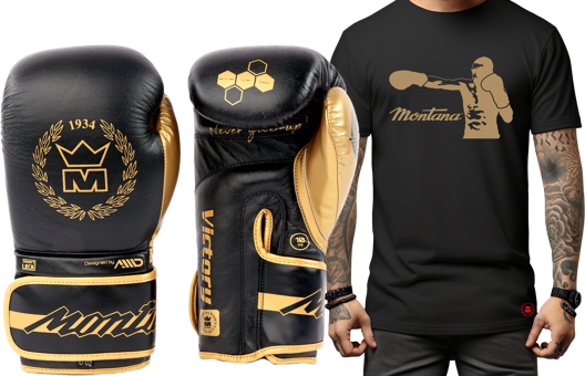 Gants de boxe VICTORY NewCode noirs et t-shirt SHADOW offert